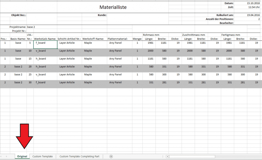 Materialliste anpassen - Bild 03